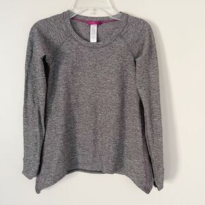 Ivivva Girls Size 8 Gray Practice Ready Long Sleeve Shirt Athletic